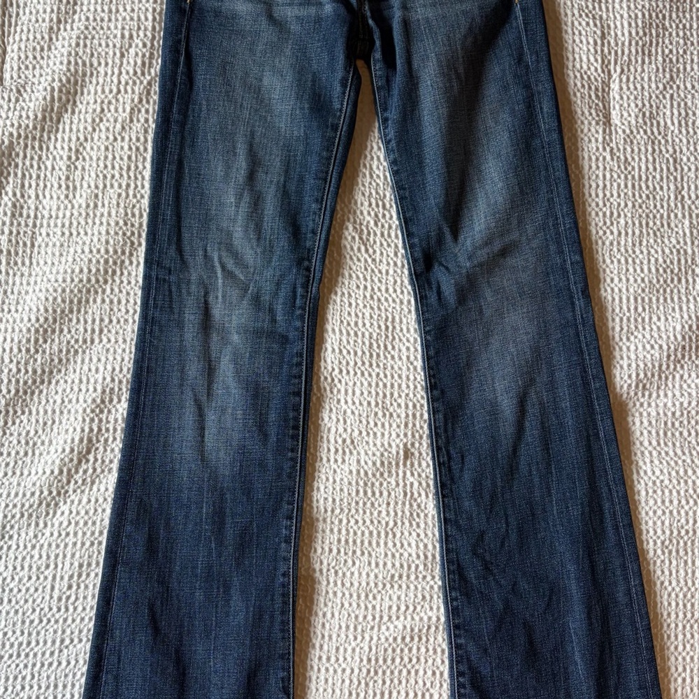 Buckle Women's Boot Cut Jeans in Dark Blue Denim